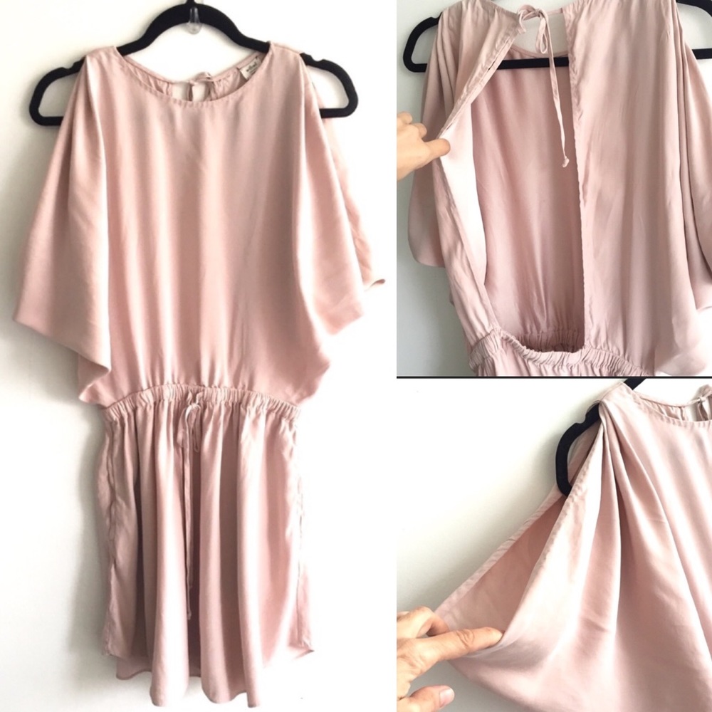 Aritzia Wilfred⎜OPEN BACK, COLD-SHOULDER SILK DRESS⎜CAMILLE